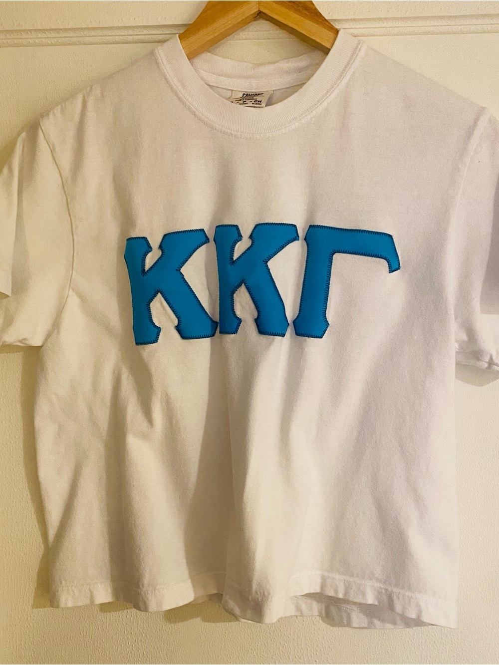 Comfort Colors KKG Greek Letters Women’sSmall Cropped White Tee Size Small